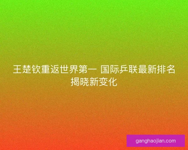 王楚钦重返世界第一 国际乒联最新排名揭晓新变化